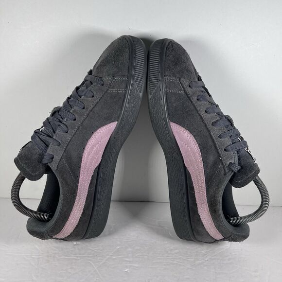 Puma Suede Classic Grey/Pink Lace Up Athletic Shoes Sneakers Women's Size 9 - Picture 5 of 8